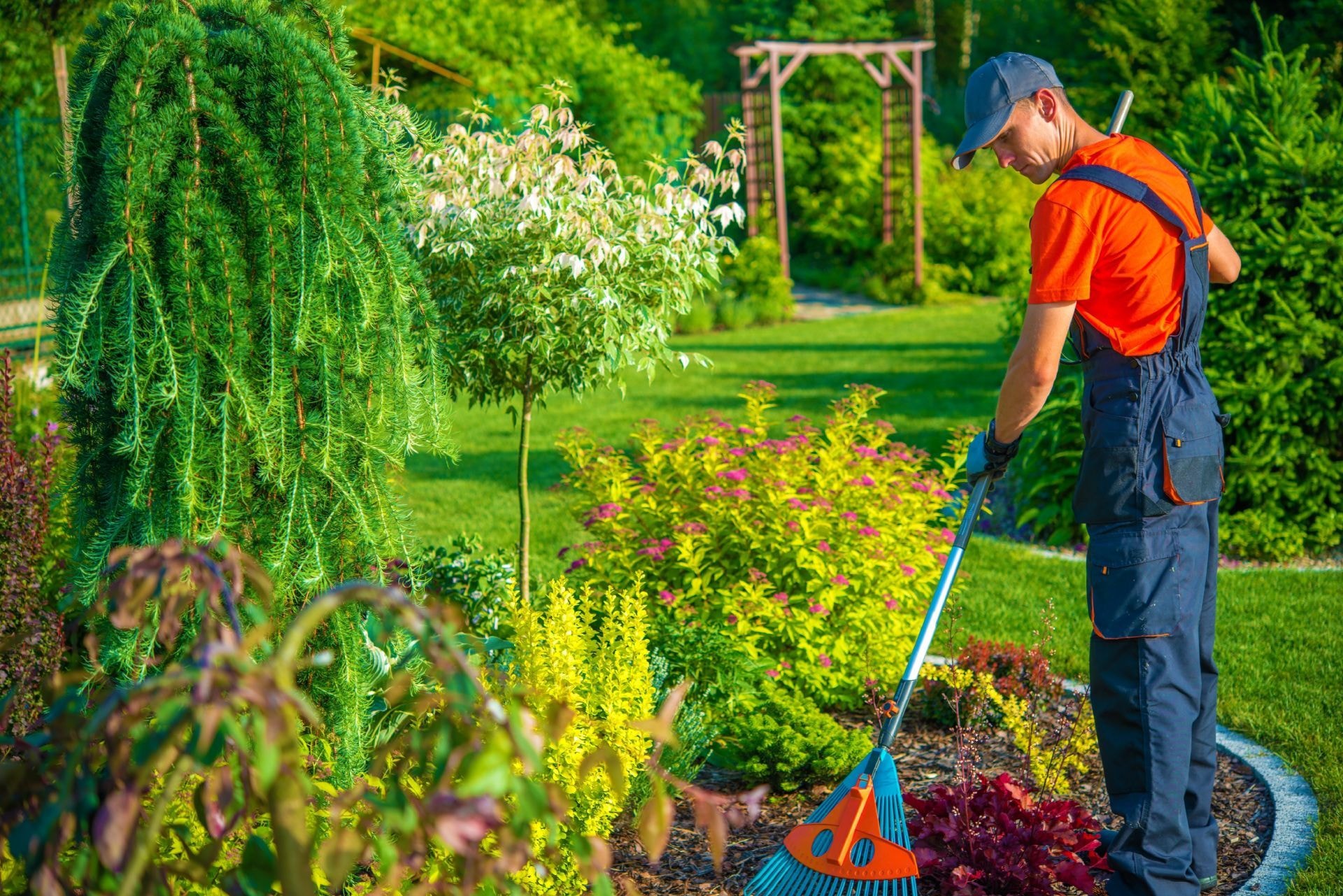 Manutenzione di un giardino fiorito